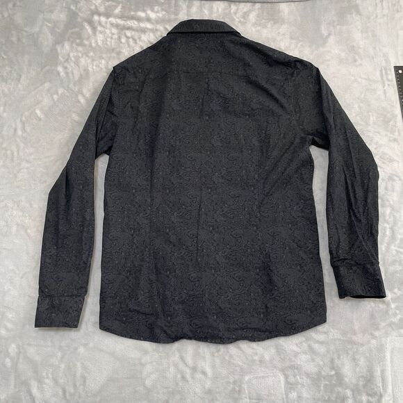 Guess Shirt Mens Extra Large Black Paisley Button Up Y2K Party Club Dancing - Picture 6 of 11